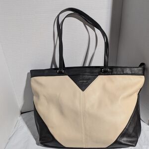 Nine West Black and Cream Tote Bag